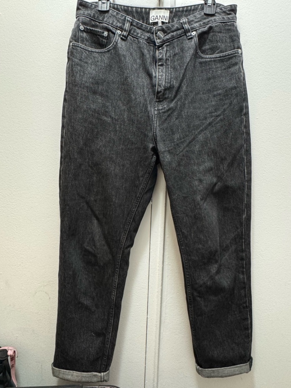 GANNI Women’s Swigy Black Washed Denim Jeans 32W/32L